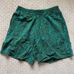 Outdoor Voices Green and Teal Patterned Shorts